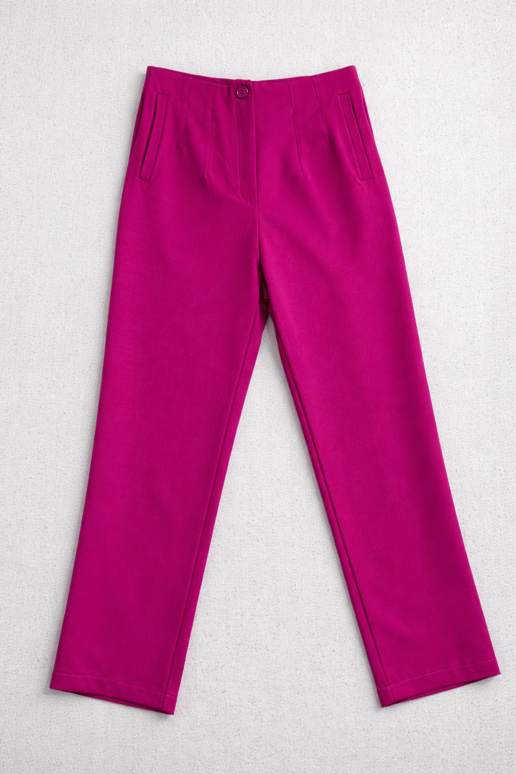 Γυναικείο Παντελόνι Ματζέντα Φαρδιάς Γραμμής Ψηλόμεσο